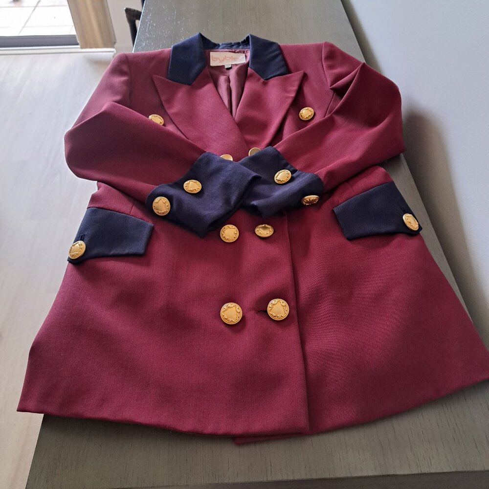 BYBLOS Gorgeous Vintage Jacket Military Style Wool Blazer Made in Italy Size 42